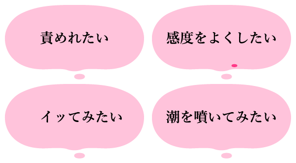 責められたい・感度をよくしたい・イッてみたい・潮を噴いてみたい